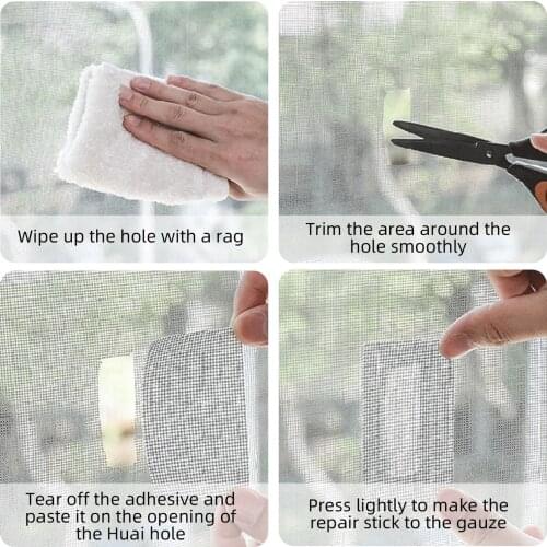 5x200cm Screen Repair Tape Self-Adhesive Fiberglass Window Door Screen Mesh Repair Patch for Holes Tears Repairing