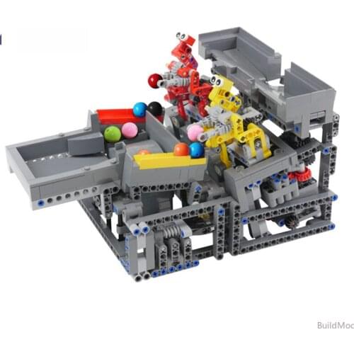 MOC Christmas Gift DIY Creative Fun Mechanical Ball Grabbing Assembly Line Robot Building Blocks Toy for children