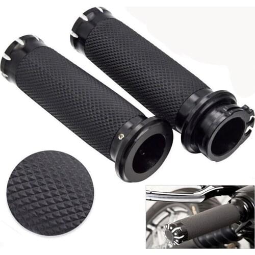 For Harley Sportster 883 1200 Touring Dyna Softail Rubber Motorcycle Handlebar Hand Grip 1'' 25mm Handle Bar Grips
