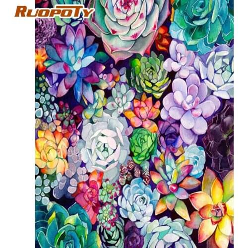 RUOPOTY 60x75cm Frame Picture Painting By Numbers Kits Forest Acrylic Wall Art Home Decors Coloring By Numbers For Diy Gift