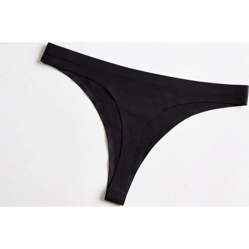 Sexy Panties Low-Rice Underwear Ice Silk Thong Seamless New Fashion Simple Comfortable Underwear Thongs Lingerie