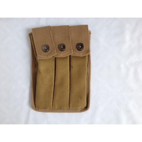 WWII US AMRY THOMPSON MAGAZINE POUCH 3 CELL 30 ROUNDS AMMO BAG