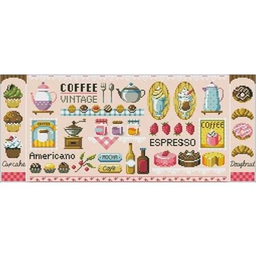 TOP Dessert time Patterns Counted Cross Stitch 11CT 14CT DIY wholesale Chinese Cross Stitch Kits Embroidery Needlework Sets