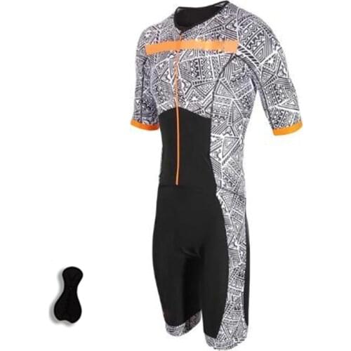 Short Sleeve Professional Triathlon Zipper Heat Cycling Jersey Suit, Cycling Wea Breathable r Suit for Mens Triathlon Jumpsuit