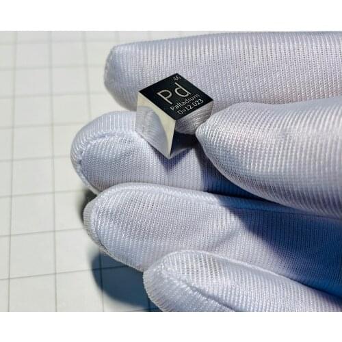 High Quality 6-Sided Mirror Polished Double-Sided Engraved Metal Palladium Cube Periodic Table Of Elements Cube (Pd≥99.95%)