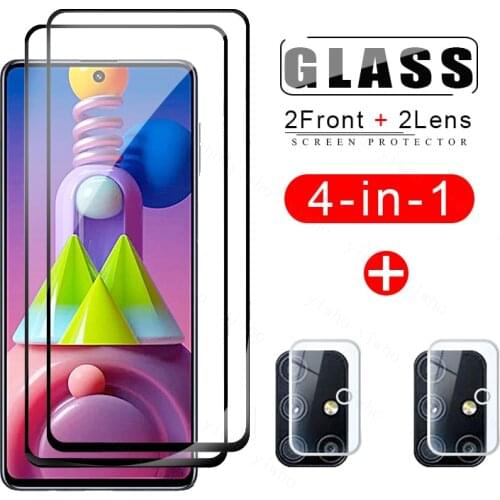4-in-1 Screen Protector for Samsung Galaxy M 51 Protective Glass for Samsung M 01 11 21 31 51 Camera Lens Temper Glass Soft Film