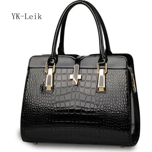YK-Leik famous designers large-capacity women luxury handbags High quality patent leather crocodile shoulder bags handbag bolsa