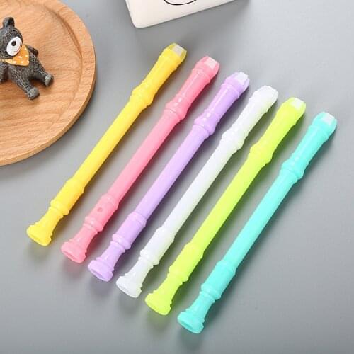 1 PCS Cute Cartoon Candy Color Can Blow Flute Shape Neutral Pen Creative Learning Stationery Office Water-based Signature Pen
