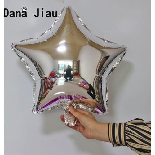 18inch silver color Pentagram Shaped Foil Balloon wedding Birthday Party Decoration Air Ballons Event star Baloon