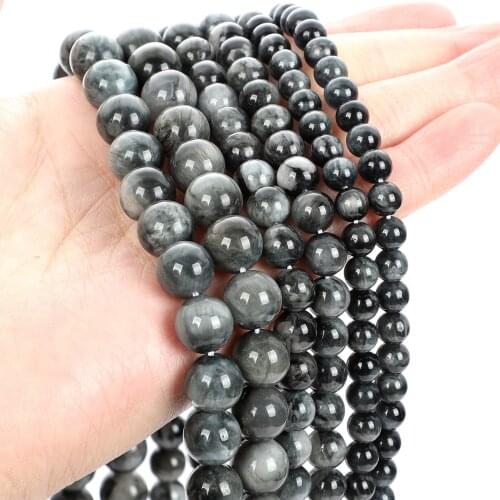 2021 High Quality 6-10mm Natural Stone Beads For Jewelry Making DIY Round Eagle Eye Stone Bead Charm Bracelet Necklace Handmade