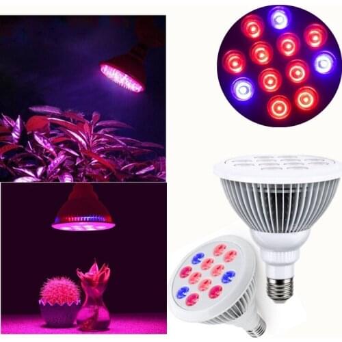 4pcs 12w E27 E26 B22 Par38 LED Plant Grow Light Spot Greenhouse for Flowering Plant & Hydroponics system 110v 220v 9RED+3BLUE
