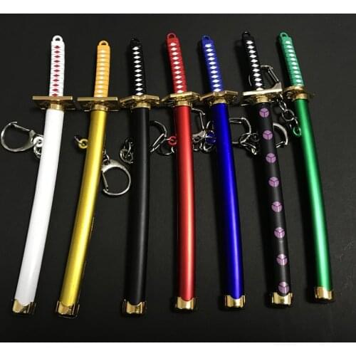 7 Style Anime One Piece Keychain Roronoa Zoro Sword kitetsu Toy Model Metal Key Ring llaveros Key Chain Chaveiro Jewelry