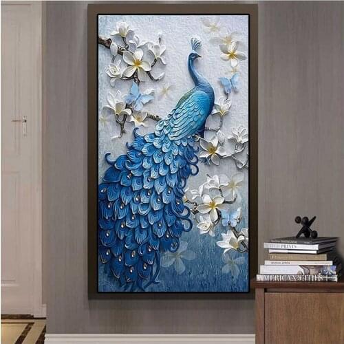30*40cm DIY Diamond Painting Cross Stitch Diamond Peacock Home Decor Full Rhinestone Mosaic 5D Diamond Embroidery