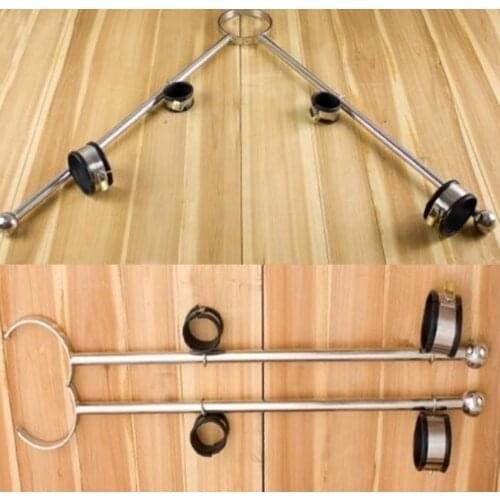 Sex slave BDSM Stainless steel Fixator sex toys for couples bondage set sex adult collars+handcuffs+Legcuffs tools for sale