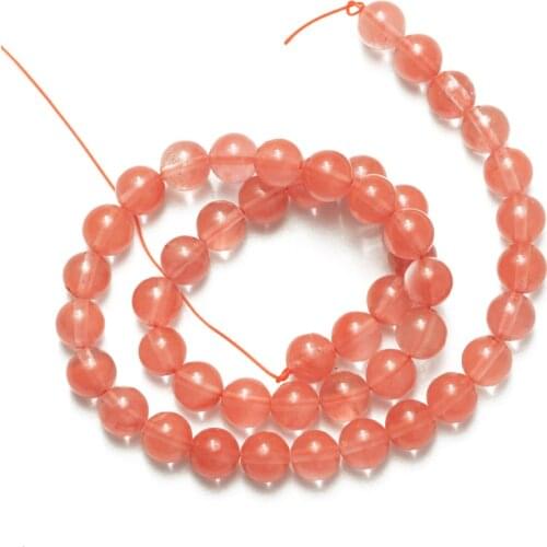 Wholesale 4 6 8 10 12mm Natural Stone Cherry Quartz Beads Loose Round Beads for Jewelry Making DIY Bracelet Necklace