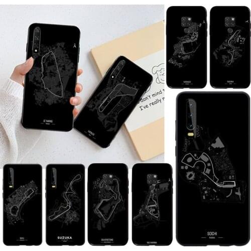 Formula 1 Racing Circuit Map Phone Case for Huawei P40 P30 P20 lite Pro Mate 30 20 Pro P Smart 2020 prime