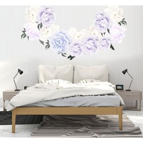 Elegant Flower Wall Sticker Graceful Peony Stickers Decal Furnishings Romantic Living Room Decoration