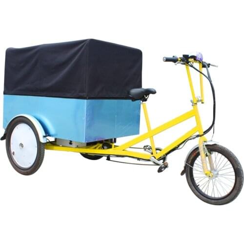 Electric or pedal Three wheels food trucks mobile food trailer food cart bike with free shipping by sea