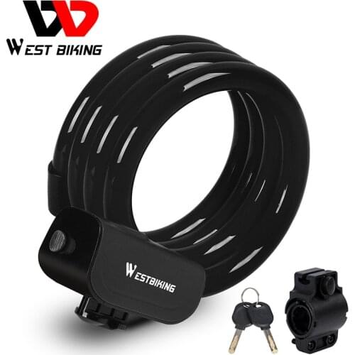 WEST BIKING Bike Cable Lock Super Anti-theft Locks for Bicycle Electric Bike Motorcycle Gates Copper Core Durable Steel MTB Lock