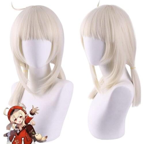 Genshin Impact Cosplay Klee 45cm Wig Anime Cosplay Heat Resistant Synthetic Wigs Hair Klee Halloween Cosplay for Girls