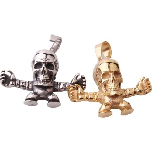 Hyperbole New Stainless Steel Death Skull Mens Womens New Jewelry Pendant Necklace With Free Box Link Chain 24inch Top Gift