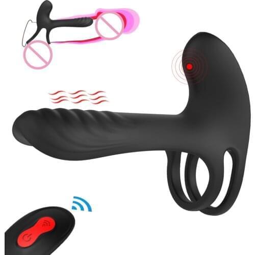 Penis Cock Ring Vibrator Long Lasting Erection Delay Ejaculation Adults Sex machine Toys for Men Clit G-Spot Stimulator erotic