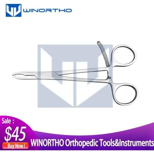 Small Serrated bone holding forceps veterinary orthopedic instruments 160mm length bone reduction forceps