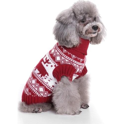 Cute Dog Christmas Clothes Warm Sweater Soft Polyester Puppy Kitten Christmas Costume Fashion Pet Dog Cat Jacket Winter Outfit