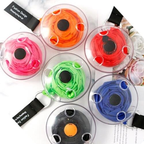 Reusable Grocery Bags, Shopping Bags Portable with Lanyard, Large Durable Storage Bag Retractable Foldable Lightweight Nylon Bag