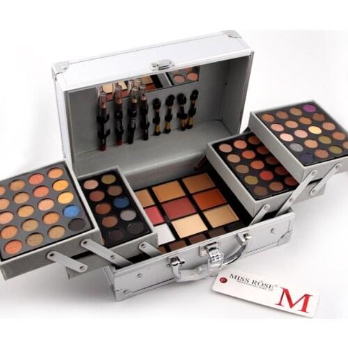 Makeup Set Professional Cosmetics Glitter Eyeshadow Matte+Foundation Cream +Blusher Bronzer+Highlighter+Lip Liner+Eyeliner+Brush