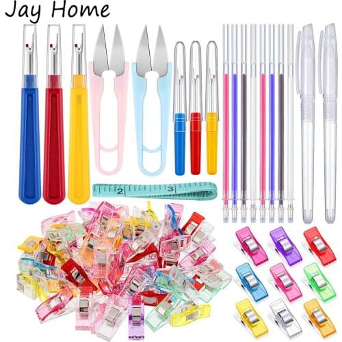 29PCS Hand Sewing Tools Set Quilting Sewing Clips & Seam Rippers & Heat Erasable Fabric Marking Pen for Embroidery Tailoring