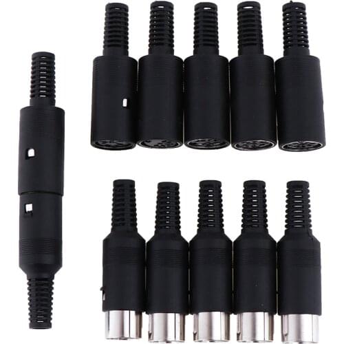 New1Pc 3/4/5/6/7/8 PIN Male/Female DIN Plug Socket Connector Chassis Cable Mount