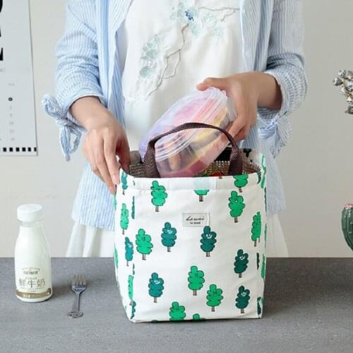 New Kawaii Korean Style Cute Animal Cloth Lunch Box Insulated Bag Waterproof Oxford Cloth Lunch Bag with Zipper Lunch Box Bags