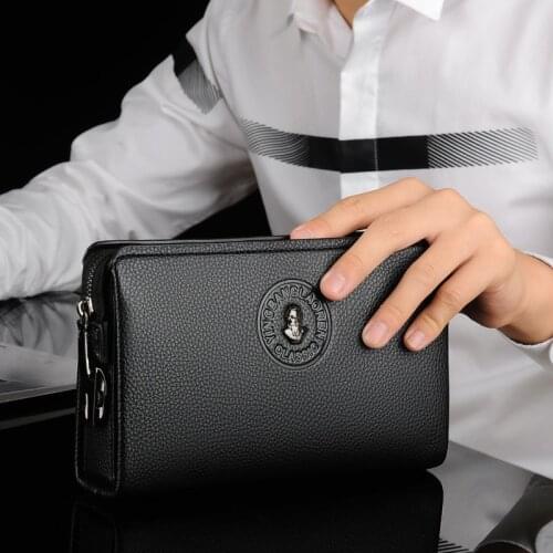 New Mens clutch bag Anti-theft password lock Luxury Wallet For Men business Men Wallets Zipper Large Capacity Wallet carteira