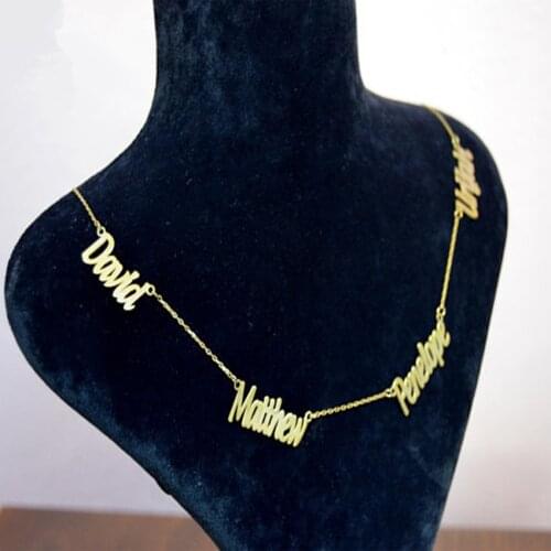 Custom Any 4 Name Pendant Necklace Women Personalized Chains Necklace Stainless Steel Jewelry Silver Gold Erkek Kolye Bijoux