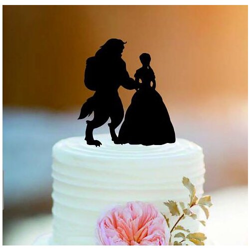 Personalized Beauty and beast wedding acrylic Cake Toppers couples bride groom engagement bridal shower party decorations