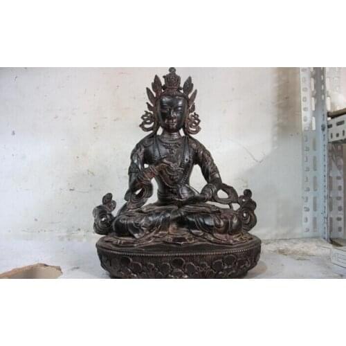 Song voge gem S0589 Tibet Buddhism Fane Copper Bronze Vajradhara Vajrasattva Kwan-yin Buddha Statue