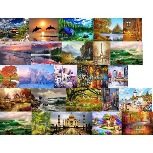 Landscape oil painting lovers cross stitch kit people 18ct 14ct 11ct count canvas stitches embroidery DIY handmade needlework
