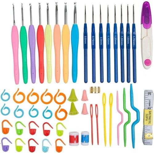 Full Set Sewing Knitting Crochet Tools DIY Crochet Hooks 16 sizes Needles Stitches Knitting Craft Case Weaving Tools Sewing Tool