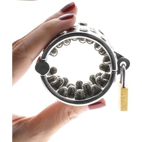 Kalis Teeth Spike Extreme Chastity Device Cock Ring Cock Lock for Men Scrotum Pendant Male Torture Devices BDSM Toys C049B