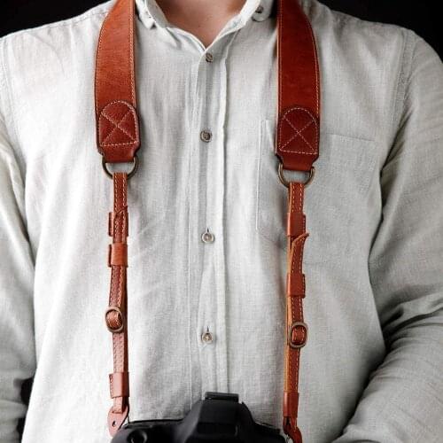 MEGAGEAR Adjustable Camera Shoulder Neck Strap Genuine Leather Belt For Nikon Canon DSLR Cameras Strap Accessories Part