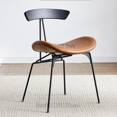 Nordic Luxury Net Red Dining Chair Home Designer Back Stool Simple Modern Model Room Iron Art Negotiation Leisure Chair