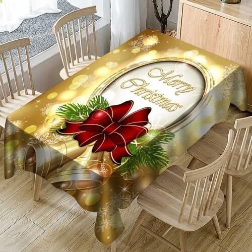 GNHYLL Christmas Tablecloth Dustproof Table Cover X-mas Thanksgiving Dinner 3D Tablecloth Home Party Decor