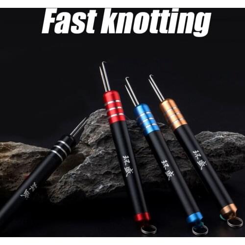 Tie wire knotter double needle fishhook fishing line Multifunction titanium alloy fast telescopic hook tying device