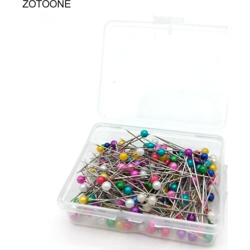With Box Wedding Accessories Tools 200 Pcs Hand Sewing Fixed Round Colored Plastic Pearl Head Sewing Pin Dressmaking Pins G