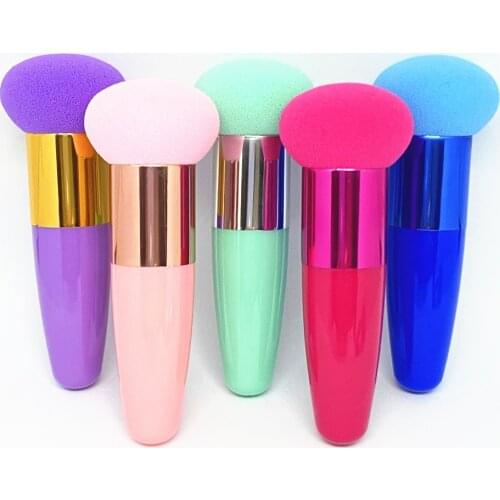 Mushroom head Foundation Powder Puff Women Beauty Sponge Powder Puff With handle Smooth Shaped Professional Cosmetic makeup Tool