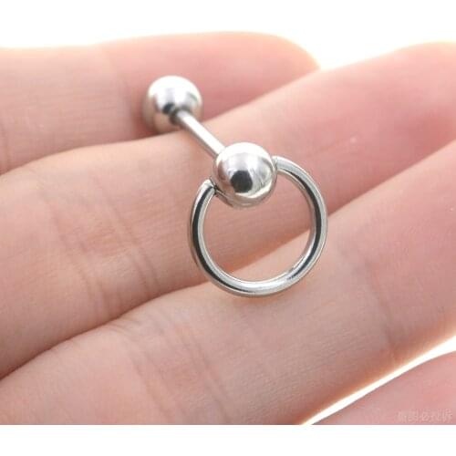 Starbeauty 14G Sexy Women Men Round Tongue Piercing Barbell Tongue Rings Ball Surgical Steel Bars Tounge Ring Women Body Jewelry