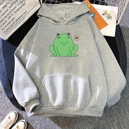 Skateboard Frog Oversized Hoodies Women Carton Clothes for Teens Fashion Tops Cute Kawaii Aesthetic Kpop Sudaderas