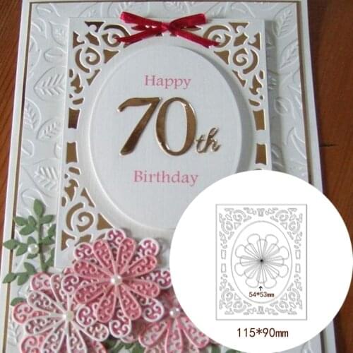 Cutting Dies Flower Craft Frame Dies Metal Scrapbooking for Card Making DIY Embossing Photo Wedding Frame New Craft Die 115*90mm