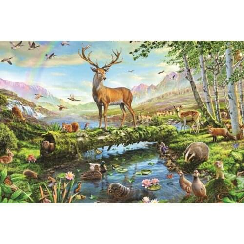 Animal spring The wooden puzzle 1000 pieces ersion jigsaw puzzle white card adult childrens educational toys